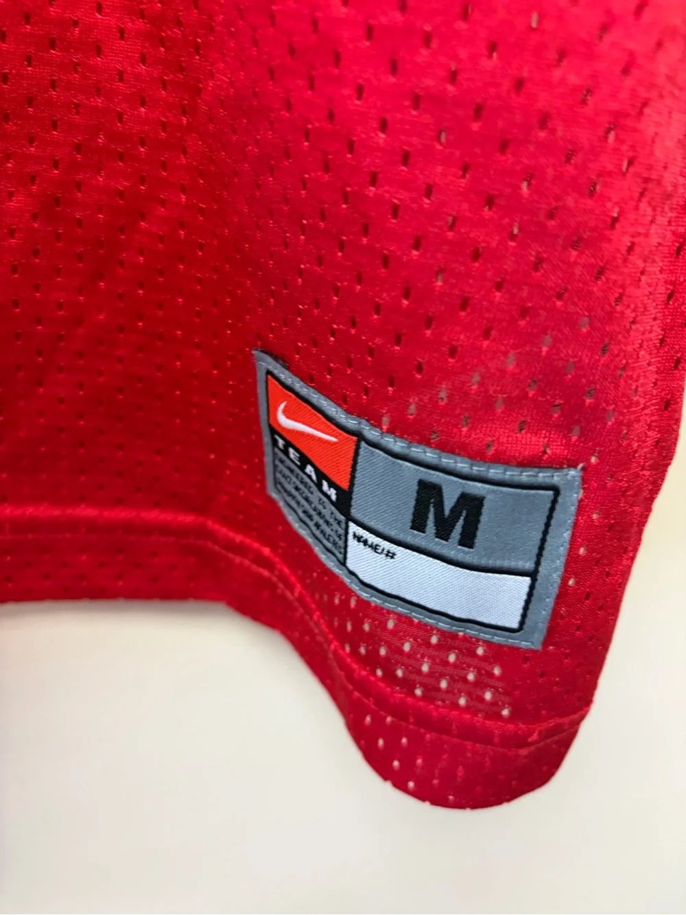 Nike Red Youth Football Jersey with White Number 5